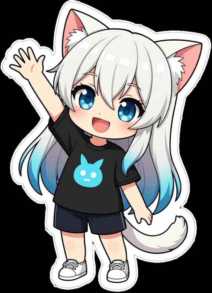 Nekosite mascot waving hello